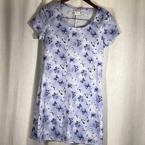 Y2K Butterfly Print Blue Dress-Size Large